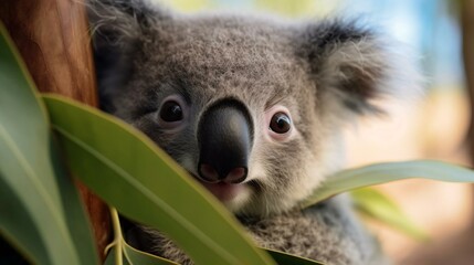 Fototapeta premium a koala bear in a leaf
