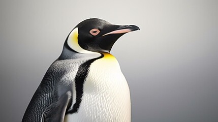 a penguin with a yellow beak