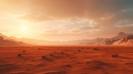 Fototapeta premium a desert landscape with mountains