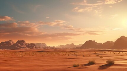 a desert landscape with a road - obrazy, fototapety, plakaty