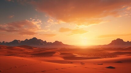 a desert landscape with mountains in the distance