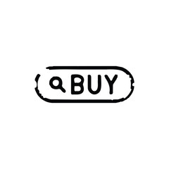 Buy research icon. Simple style company poster background symbol. Buy research brand logo design element. Buy research t-shirt printing. Vector for sticker.