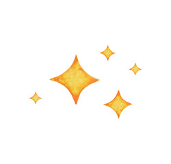 Simple Golden Stars Watercolor Illustration Simple Golden Star Watercolor Illustration