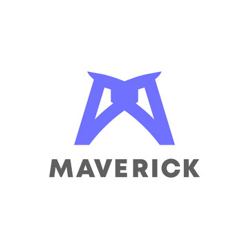Modern M Letter maverick company logo design