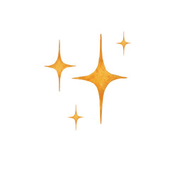 Simple Golden Stars Watercolor Illustration Simple Golden Star Watercolor Illustration