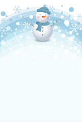 寒中見舞い　雪だるま　雪　背景