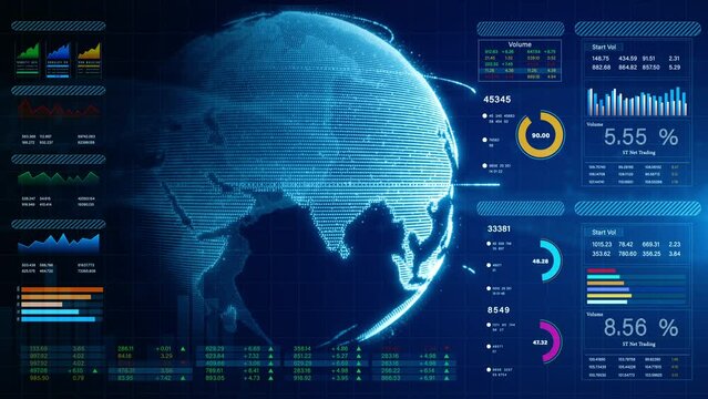Financial and global economy.  Business charts and data numbers, Information reports for business strategy for investment.  Business and financial global investment. Technology data analysis