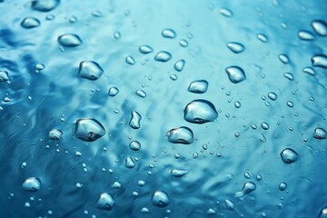 Close-up of raindrops falling into a calm water surface