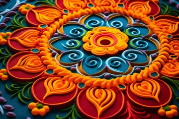 Vibrant and intricate design on a tabletop