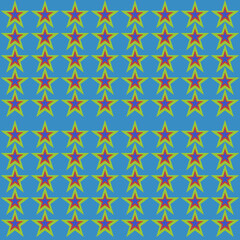 Seamless pattern with stars on a blue background. Vector illustration.