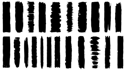 Set of paint brush stroke. Artistic ink splatter and design element. Rough ink splashes smears and stains. Isolated quality traced. Vector brush collection.