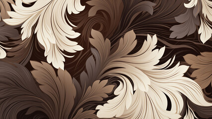 Rich and Classic Chocolate Brown and Cream Abstract Pattern