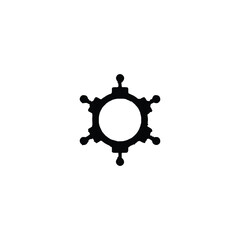 Fototapeta premium Settings icon. Simple style technology repair company big sale poster background symbol. Settings button. Repair brand logo design element. Settings t-shirt printing. Vector for sticker.