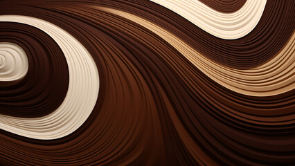 Rich and Classic Chocolate Brown and Cream Abstract Pattern
