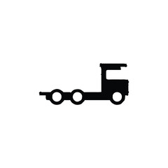 Truck icon. Simple style cargo company big sale poster background symbol. Cargo brand logo design element. Truck t-shirt printing. Vector for sticker.
