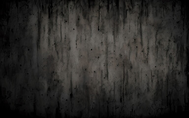 Rusty metal background texture, black scratched and shabby grunge style, concrete wall, Generative AIё