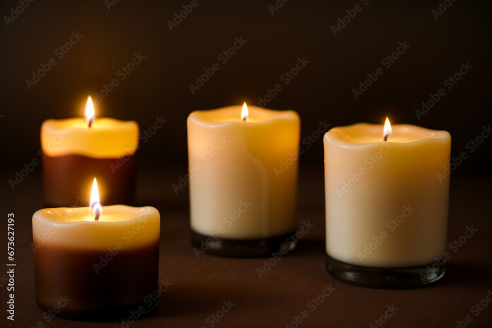 Sticker candles on a dark background