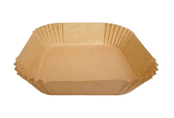 Disposable wax paper for your fryer isolated on white background with clipping path. Perspective...