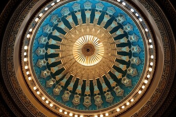 Obraz premium Mosque dome with space for writing. Islamic pattern