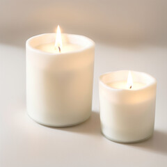 Fototapeta na wymiar white burning candle