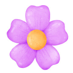 Purple flower watercolor 