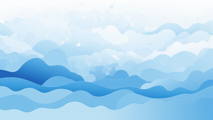 Sky Blue and White Abstract Pattern Wallpaper