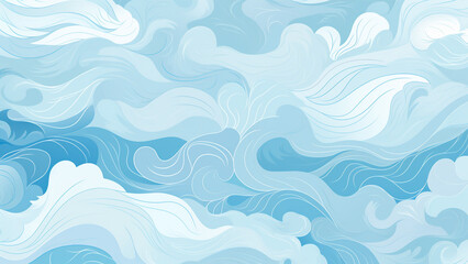Fototapeta na wymiar Sky Blue and White Abstract Pattern Wallpaper