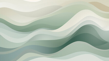 Muted Beige and Sage Green Abstract Pattern Wallpaper