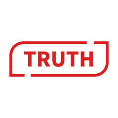 Truth Stamp In Red Rectangle Line Shape For Sign Information
