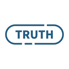 Truth Stamp In Blue Rounded Rectangle Line Shape For Information Sign
