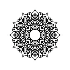 a luxurious hand-drawn lotus mandala art style with creative black and white background design vector