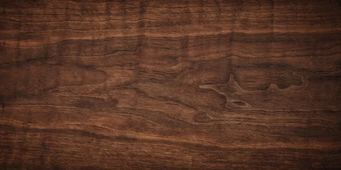 Tuinposter dark wood texture. brown walnut texture, natural background © dmitr1ch