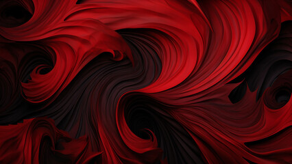 Dramatic and Bold Ruby Red and Black Abstract Pattern