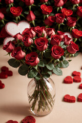 bouquet of roses and heart