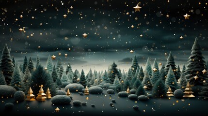 Fototapeta na wymiar Golden Christmas Tree Green Snowflakes Background, Merry Christmas Background ,Hd Background