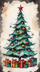 christmas tree with gifts