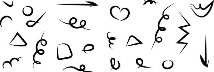 Fun colorful line doodle pattern. Creative art children or childish skribbl design with basic shapes. Vector illustration