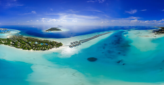 Baa Atoll, North Province, Maldives Aerial Photography of Sand Bars