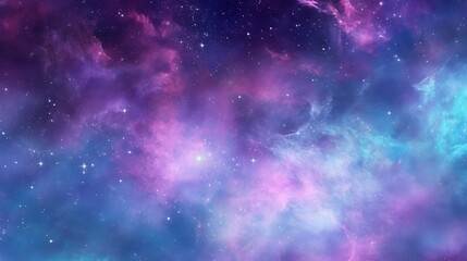 Fantasy starry sky background material neon nebula fairy tale, Generative AI - obrazy, fototapety, plakaty