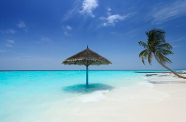 Fototapeta na wymiar Canopy Near Seashore Maldives.