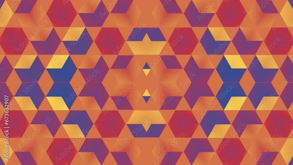 Poster Abstract digital seamless loop animation of a pattern of squares. 3d rendering