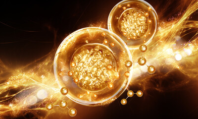 gold molecule and gold bubble