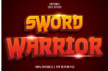 Sword Warrior Editable Text Effect 3D Modern Style