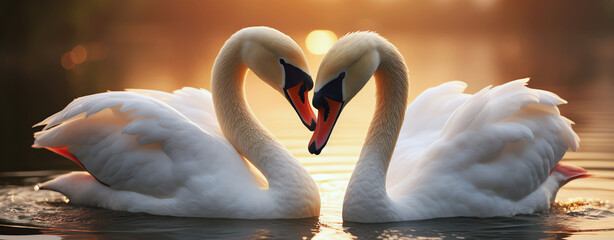 two swans, AI generated