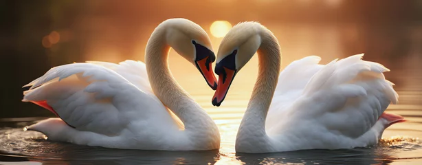 Rolgordijnen two swans, AI generated © Frédéric Prochasson