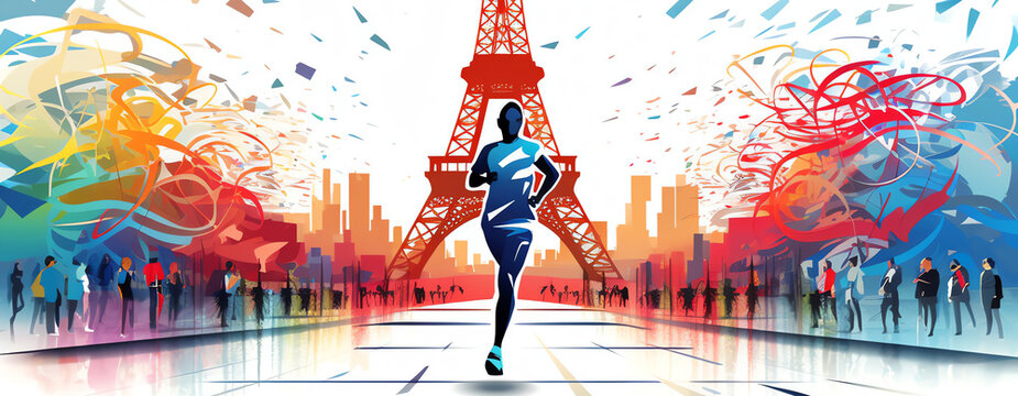 olympic games Paris 2024 illustration, AI generated