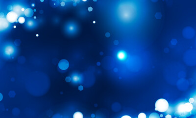 Abstract bokeh light blue technology polygon Happy New Year 2024 of symbol Hitech communication concept of private key digital world, vector design.