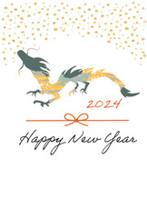 2024年辰年の年賀素材　イラスト
