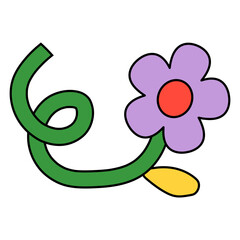 Pop Retro Groovy Flower