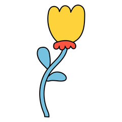 Pop Retro Groovy Flower